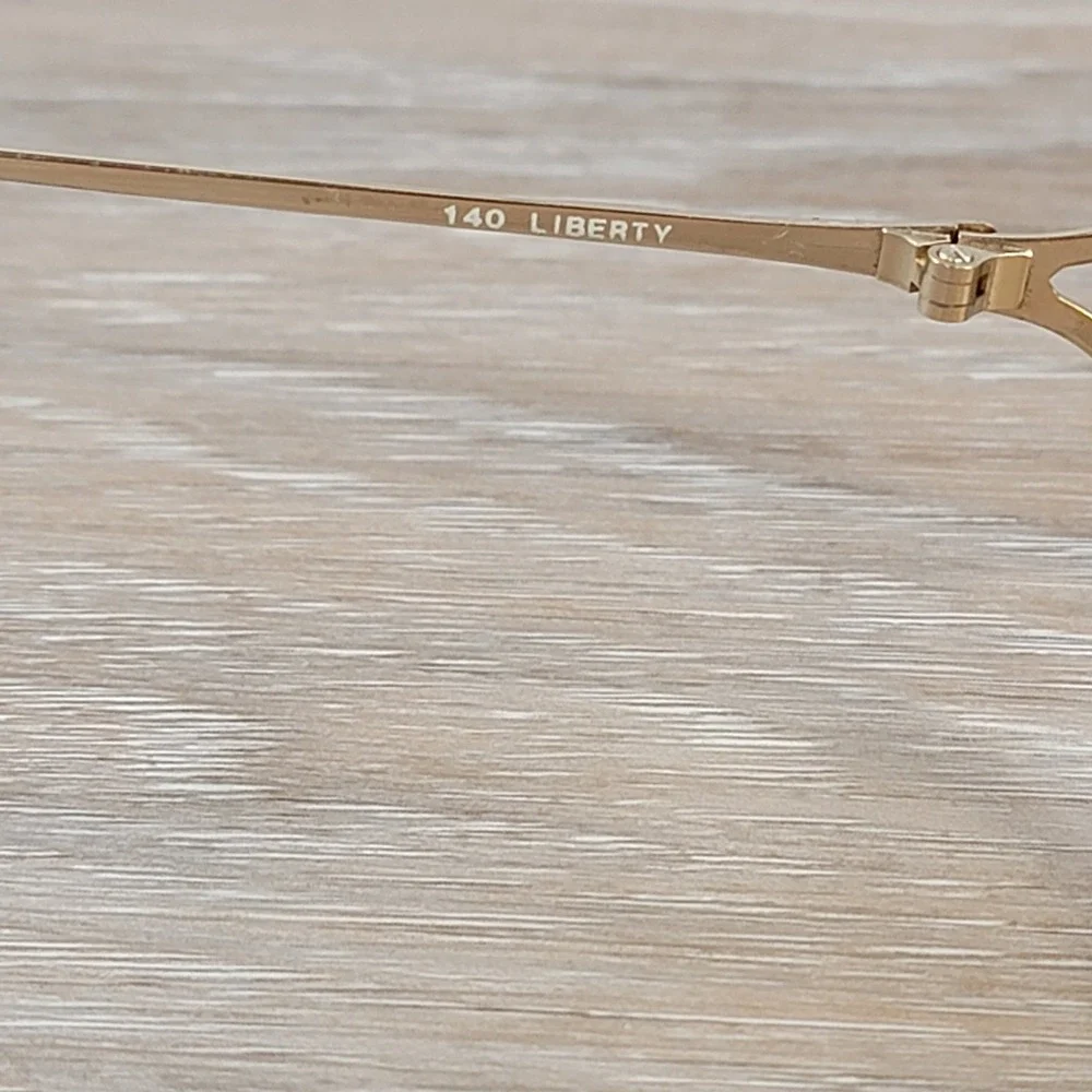 Emporium LE-110 #2 140 Liberty Vintage Gold Aviator Eyeglasses France 140mm VTG